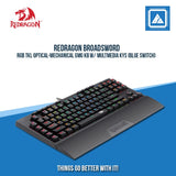 REDRAGON BROADSWORD RGB TKL OPTICAL-MECHANICAL GMG KB W/ MULTMEDIA KYS (BLUE SWITCH)