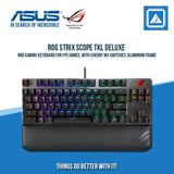 ASUS ROG STRIX SCOPE TKL DELUXE RGB MECHANICAL GAMING KEYBOARD (BLUE SWITCH) W/ WRIST REST
