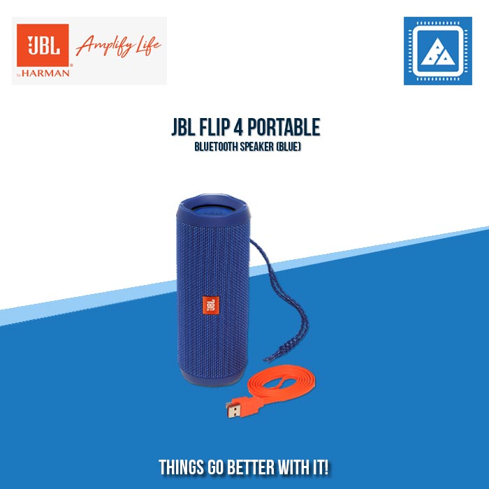 JBL FLIP 4 PORTABLE BLUETOOTH SPEAKER (BLUE)