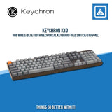 KEYCHRON K10 RGB WIRED/BLUETOOTH MECHANICAL KEYBOARD (RED SWITCH/SWAPPBL)