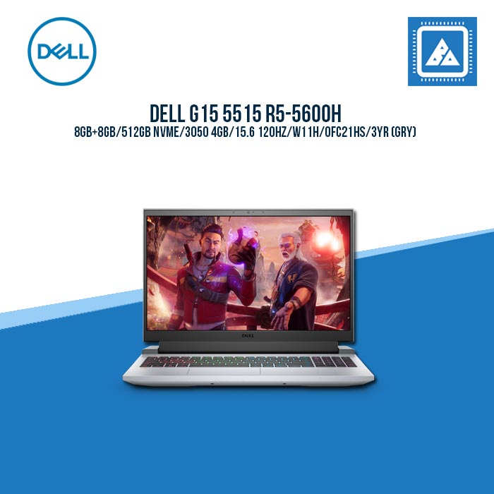 Dell Gaming G15 5515 | 15.6in FHD 120Hz, Ryzen 5 5600H | 16GB RAM | 512GB SSD | GeForce RTX 3050 4GB | Windows 11