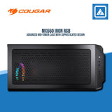COUGAR MX660 IRON RGB DARK BLACK / MID-TOWER / ARGB VK120*1FAN / TEMPERED GLASS / LOGO SPOTLIGHT