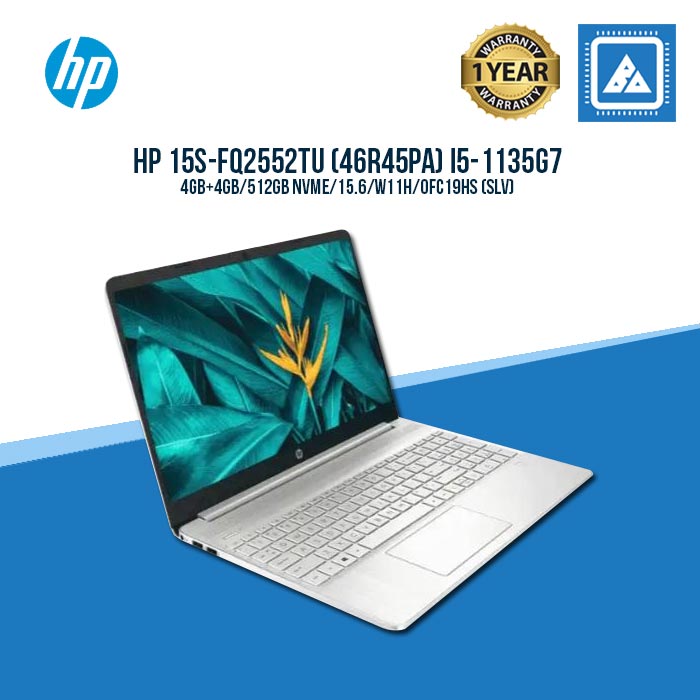 HP 15S-FQ2552TU (46R45PA) I5-1135G7 | 4GB+4GB | 512GB NVME | 15.6 Inches