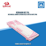 REDRAGON BES TKL MECHANICAL GAMING KEYBOARD (BLUE SWITCH) WHITE PINK|PINK WHITE