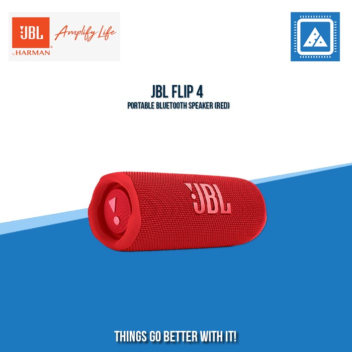 JBL FLIP 4 PORTABLE BLUETOOTH SPEAKER (RED)