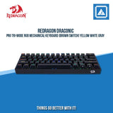REDRAGON DRACONIC PRO TRI-MODE RGB MECHANICAL KEYBOARD (BROWN SWITCH) BLACK