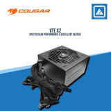 COUGAR VTE X2 750W ARGB 80+ BRONZE POWER SUPPLY/ FIX OUTPUT FLAT CABLE W/ APFC (120MM FAN)