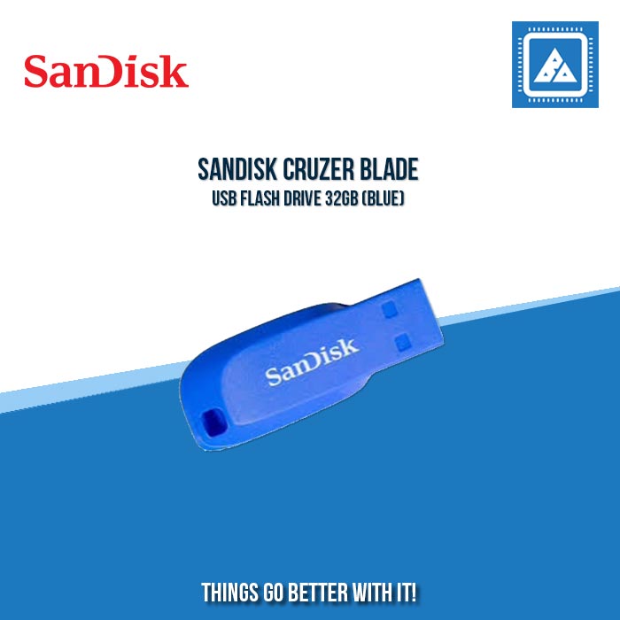 SANDISK CRUZER BLADE USB FLASH DRIVE 32GB (BLUE)
