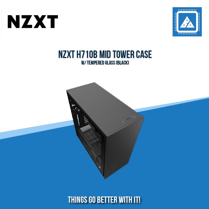 NZXT H710B MID TOWER CASE W/ TEMPERED GLASS (BLACK)