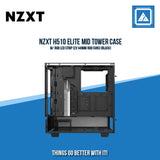 NZXT H510 ELITE MID TOWER CASE W/ RGB LED STRIP (2X140MM RGB FANS) (BLACK)