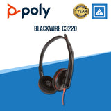 PLANTRONICS BLACKWIREC3220 NOISE CANCELLATION HEADSET