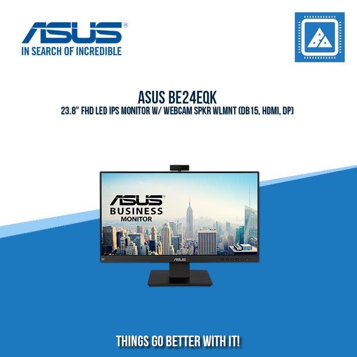 ASUS BE24EQK 23.8" FHD LED IPS MONITOR W/ WEBCAM SPKR WLMNT (DB15, HDMI, DP)