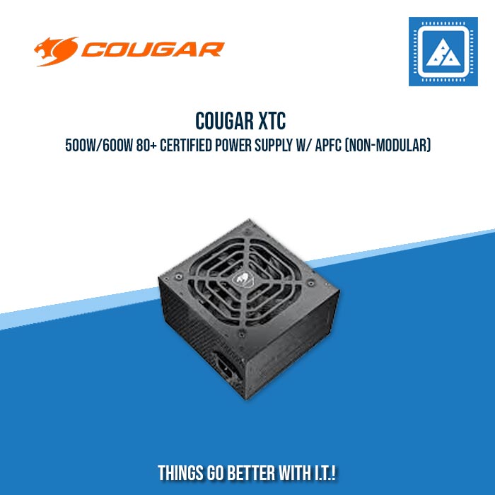 COUGAR XTC 500W/600W 80+ CERTIFIED POWER SUPPLY W/ APFC (NON-MODULAR)