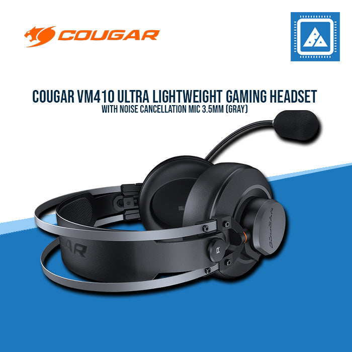 COUGAR VM410 ULTRA LIGHTWEIGHT GAMING HEADSET W/NOISE CANCELLATION MIC 3.5MM (GRAY)