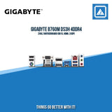 GIGABYTE B760M DS3H 4DDR4 2XM.2 MOTHERBOARD (DB15, HDMI, 2XDP)