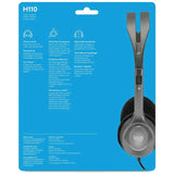 LOGITECH H110 STEREO HEADSET (BLACK)