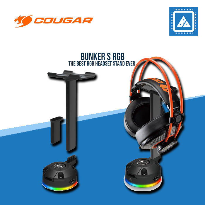 COUGAR BUNKER S RGB HEADSET STAND W/ USB HUB & VACUUM SUCTION PAD