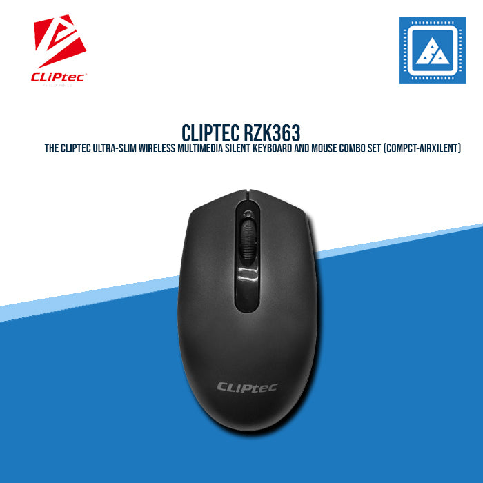 CLiPtec Compact-AirXilent RZK363 | Ultra-Slim Wireless Multimedia Silent Keyboard and Mouse Combo