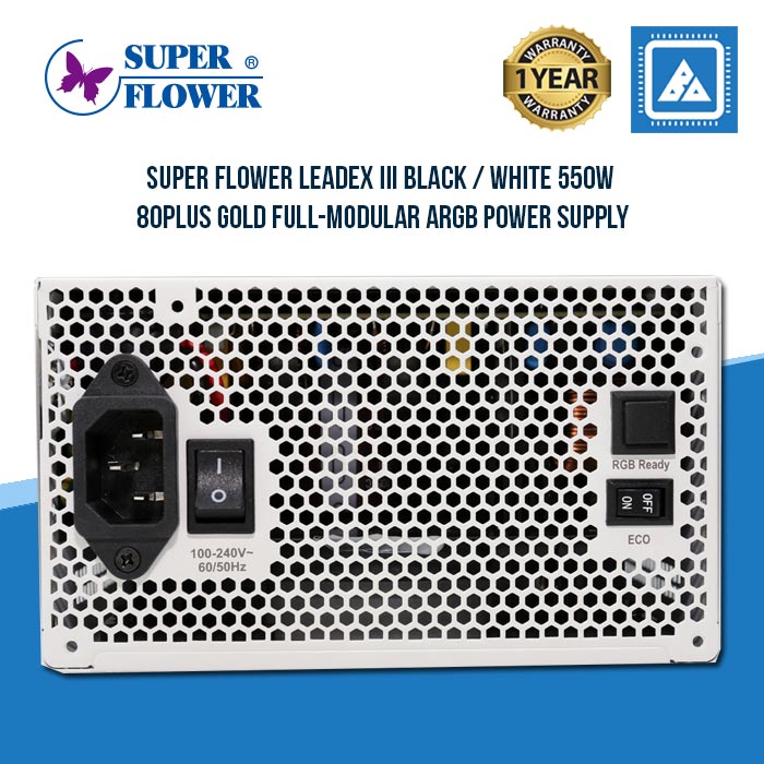 Super Flower LEADEX III Black / White 550W 80Plus Gold Full-Modular ARGB Power Supply