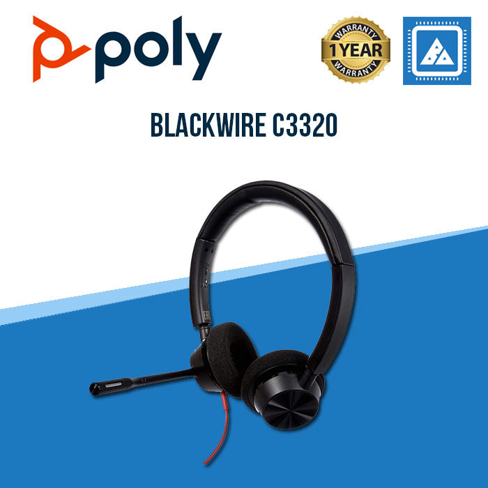 Plantronics - Blackwire 3320 USB-A - Wired, Dual-Ear (Stereo) Headset
