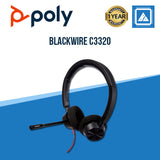 Plantronics - Blackwire 3320 USB-A - Wired, Dual-Ear (Stereo) Headset