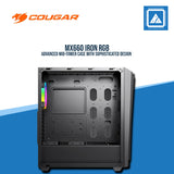 COUGAR MX660 IRON RGB DARK BLACK / MID-TOWER / ARGB VK120*1FAN / TEMPERED GLASS / LOGO SPOTLIGHT