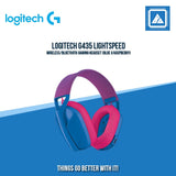 LOGITECH G435 LIGHTSPEED WIRELESS/BLUETOOTH GAMING HEADSET (BLUE & RASPBERRY)