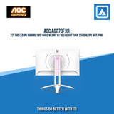 AOC AG273FXR 27" FHD LED IPS GAMING 1MS 144HZ WLMNT W/ ADJ HEIGHT (VGA, 2XHDMI, DP) WHT/PNK
