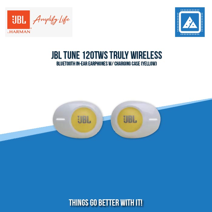 JBL TUNE 120TWS TRULY WIRELESS BLUETOOTH IN-EAR EARPHONES W/ CHARGING CASE (YELLOW)