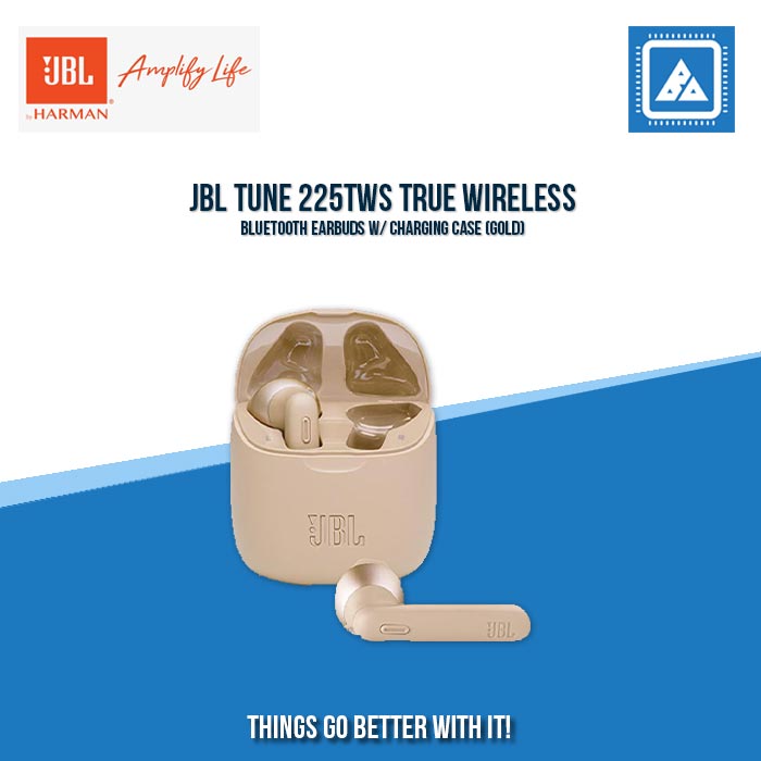 JBL TUNE 225TWS TRUE WIRELESS BLUETOOTH EARBUDS W/ CHARGING CASE (GOLD)