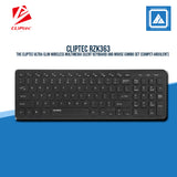 CLiPtec Compact-AirXilent RZK363 | Ultra-Slim Wireless Multimedia Silent Keyboard and Mouse Combo