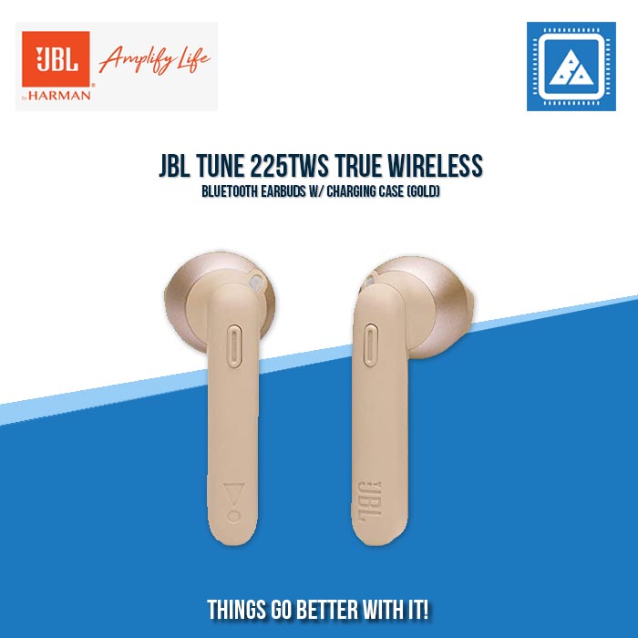 JBL TUNE 225TWS TRUE WIRELESS BLUETOOTH EARBUDS W/ CHARGING CASE (GOLD)