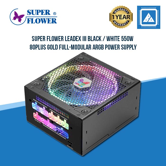 Super Flower LEADEX III Black / White 550W 80Plus Gold Full-Modular ARGB Power Supply