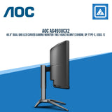 AOC AG493UCX2 48.8" DUAL QHD LED CURVED GAMING MONITOR 1MS 165HZ WLMNT (3XHDMI, DP, TYPE-C, USB3.1)