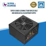Super Flower LEGION Gold HX 750W 80Plus Gold Non-Modular All Black Flat Cables Power Supply