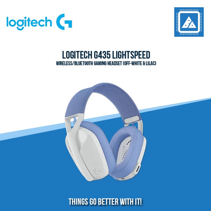 LOGITECH G435 LIGHTSPEED WIRELESS/BLUETOOTH GAMING HEADSET (OFF-WHITE & LILAC)