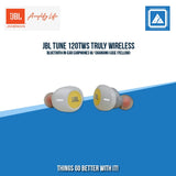 JBL TUNE 120TWS TRULY WIRELESS BLUETOOTH IN-EAR EARPHONES W/ CHARGING CASE (YELLOW)