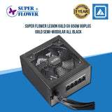 Super Flower LEGION Gold GX 650W 80Plus Gold Semi-Modular All Black Flat Cables Power Supply SF-650P14XE