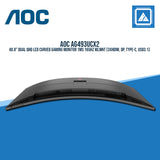 AOC AG493UCX2 48.8" DUAL QHD LED CURVED GAMING MONITOR 1MS 165HZ WLMNT (3XHDMI, DP, TYPE-C, USB3.1)