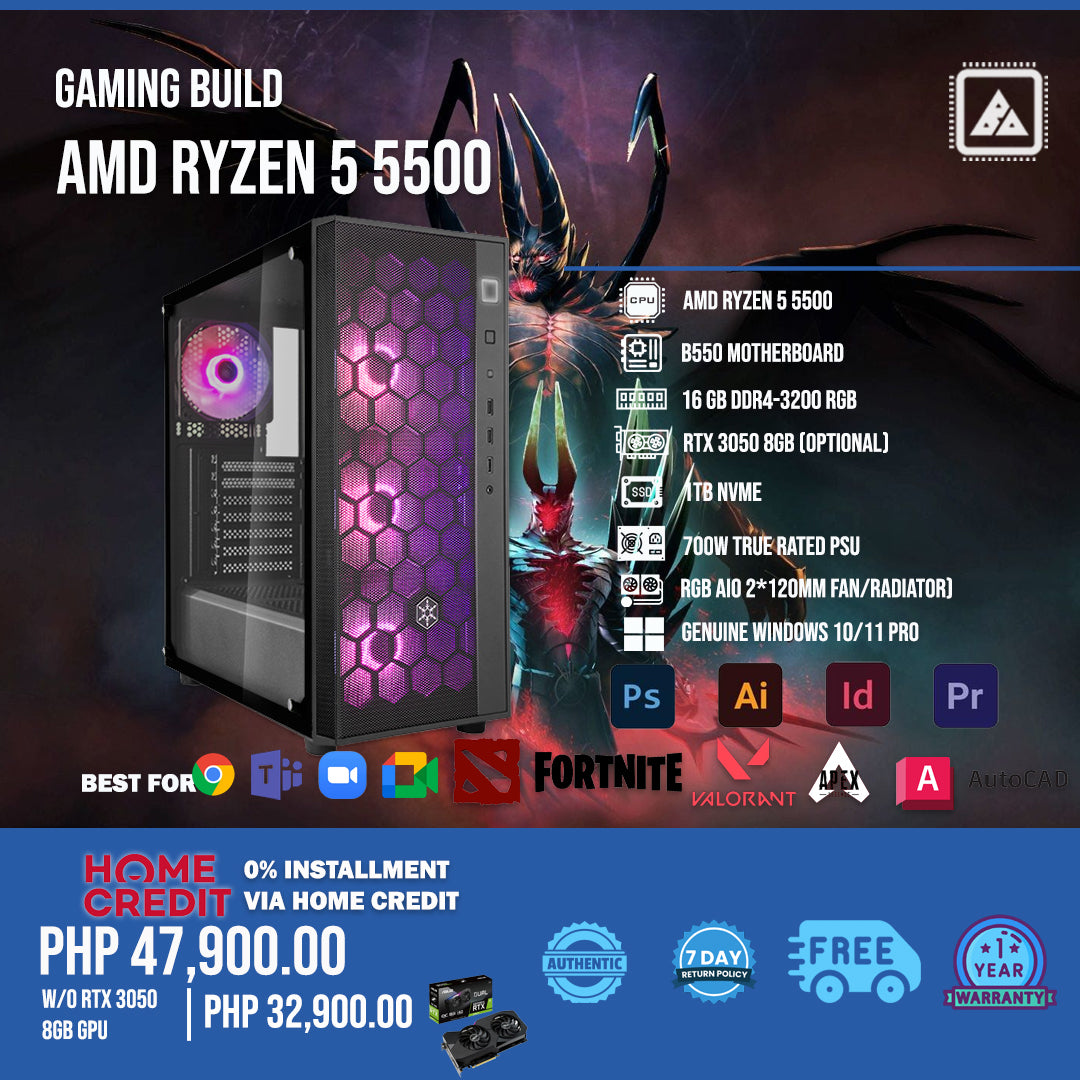 AMD RYZEN 5 5500 Gaming Build 2023