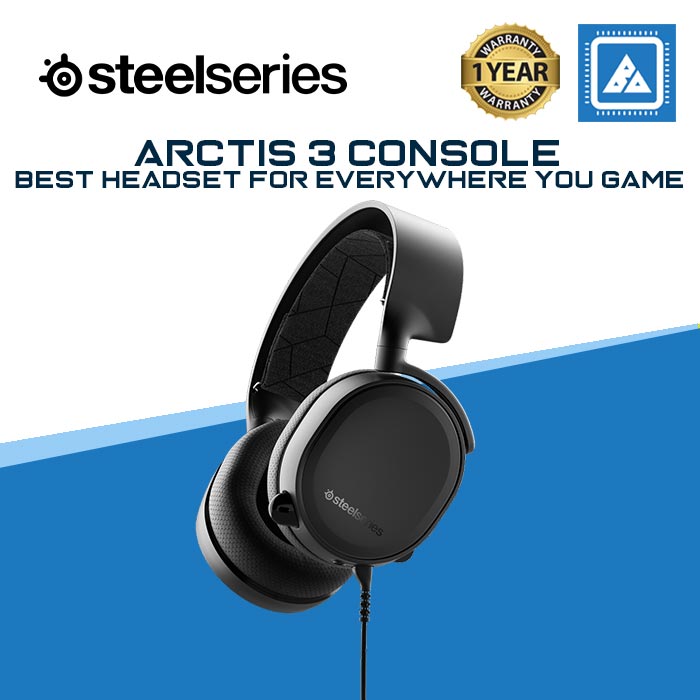 SteelSeries Arctis 3 Console - Stereo Wired Gaming Headset for PlayStation 5 / 4, Xbox Series X|S, Nintendo Switch, VR, Android and iOS - Black