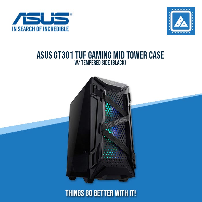 ASUS GT301 TUF GAMING MID TOWER CASE W/ TEMPERED SIDE (BLACK)