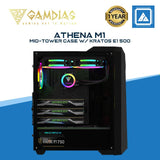 Gamdias ATHENA M1 - Tempered Glass Mid-Tower CASE (Bundle GAMDIAS POWER SUPPLY KRATOS E1-500)