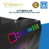 Gamdias ATHENA M1 - Tempered Glass Mid-Tower CASE (Bundle GAMDIAS POWER SUPPLY KRATOS E1-500)