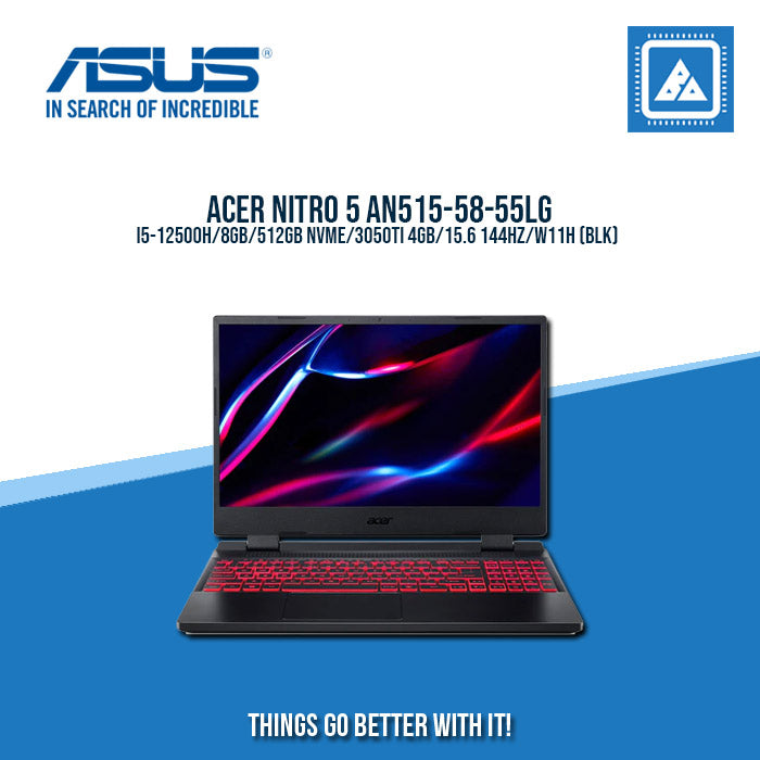 ACER NITRO 5 AN515-58-55LG I5-12500H/8GB/512GB NVME/3050TI 4GB | BEST FOR GAMING AND AUTOCAD LAPTOP