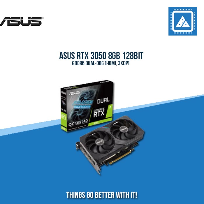 ASUS RTX 3050 8GB 128BIT GDDR6 DUAL-O8G (HDMI, 3XDP)