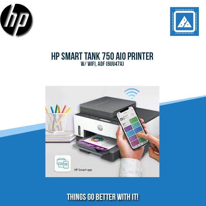 HP SMART TANK 750 AIO PRINTER W/ WIFI, ADF (6UU47A) BlueArm Computer Store
