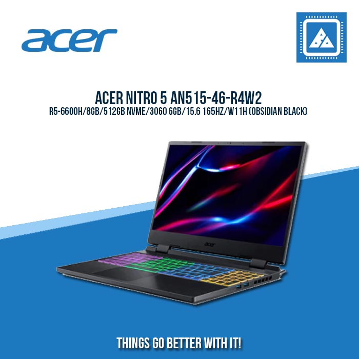 ACER NITRO 5 AN515-46-R4W2 R5-6600H/8GB/512GB NVME/3060 6GB | BEST FOR GAMING AND AUTOCAD LAPTOP