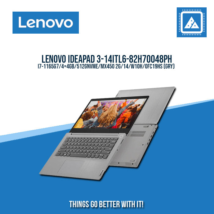 LENOVO IDEAPAD 3-14ITL6-82H70048PH I7-1165G7 |Best for Students and Freelancers (GRY)