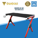 GAMDIAS DAEDELUS M1 RGB GAMING DESK BLACK RED
